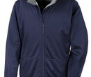 Softshell-Jacke mit Lederpatch, blau