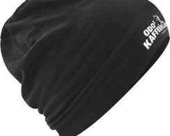 Baumwoll-Beanie mit Druck (Logo), schwarz