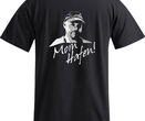 Odo-Shirt Smart mit komplettem Logo (Schriftzug und Kopf), Rücken Moin Hafen- schwarz