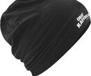 Baumwoll-Beanie mit Druck (Schriftzug), schwarz